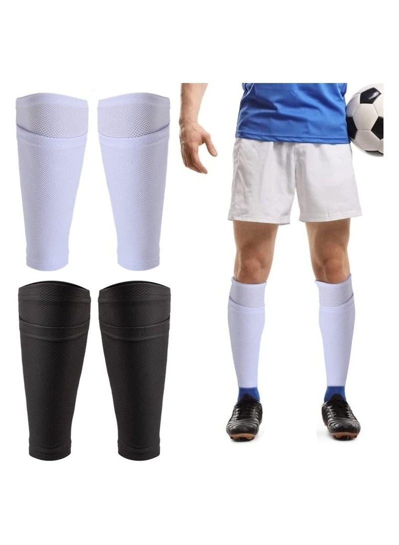 SYOSI 2 Pairs Soccer Shin Guard Socks Breathable Soccer Shin Guard Sleeves with Pocket for Football Shin Pads - Image 1