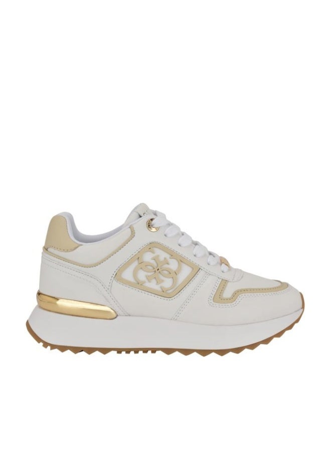 GUESS Women's Koyaa Sneaker, White/Gold Multi 141, 40 EU - Image 1