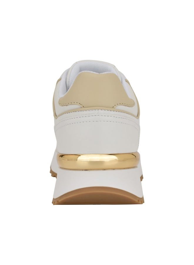 GUESS Women's Koyaa Sneaker, White/Gold Multi 141, 40 EU - Image 3