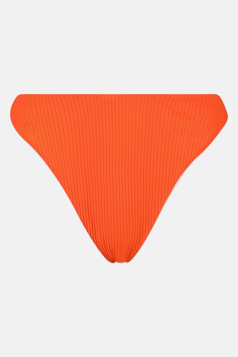 Pull & Bear Pacific Republic x Pull  Bear Women Ribbed Pull On Bikini Bottom, Coral  - Image 1