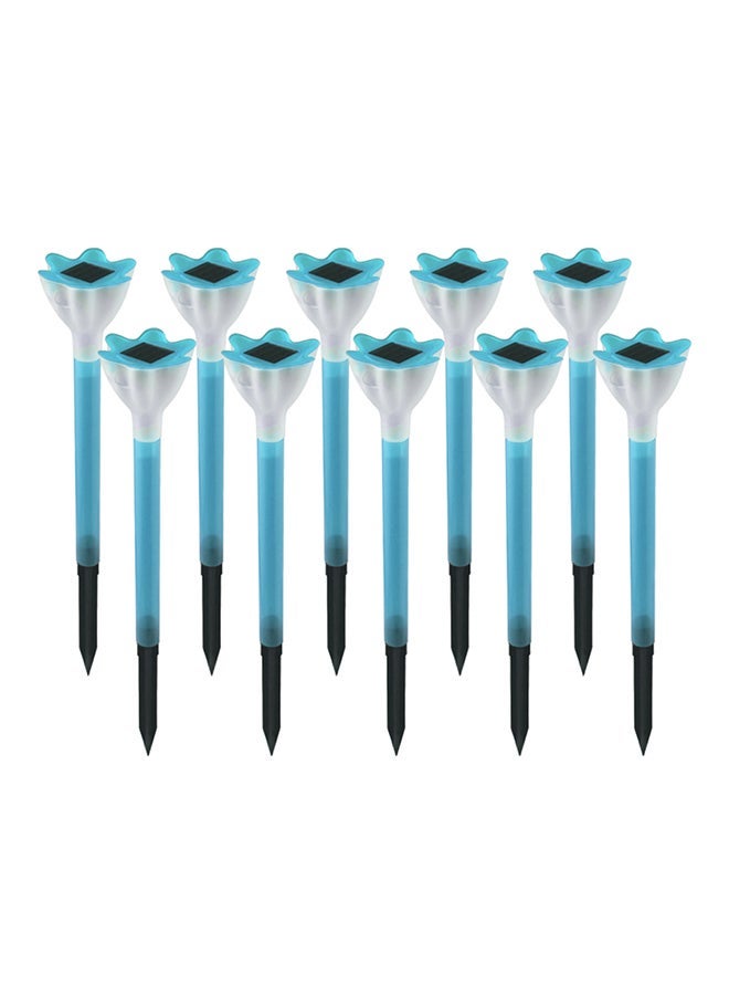 NIBEMINENT 10-Piece LED Solar Flower Shaped Garden Light Set Multicolour - Image 1