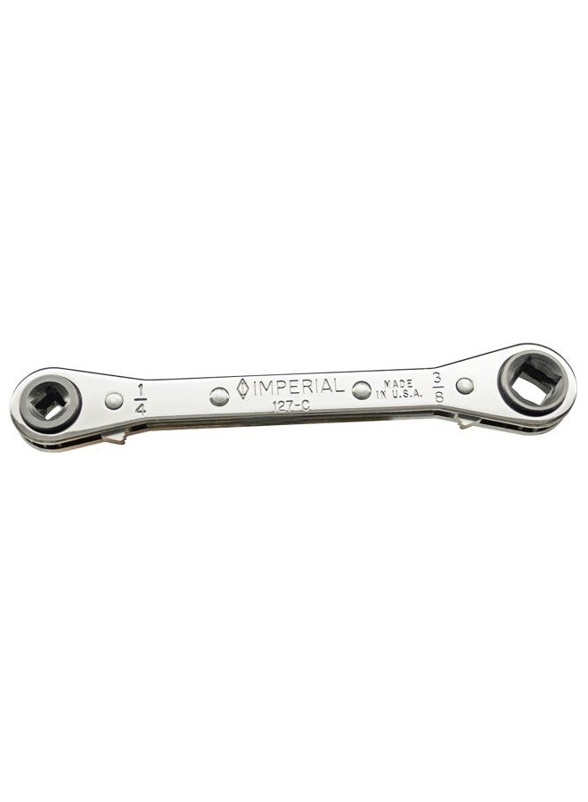 Imperial Tool 127C Ratchet Wrench with 25 Degree Offset for Refrigeration and Air Conditioning, 1/4", 3/8", 3/16" and 5/16"
