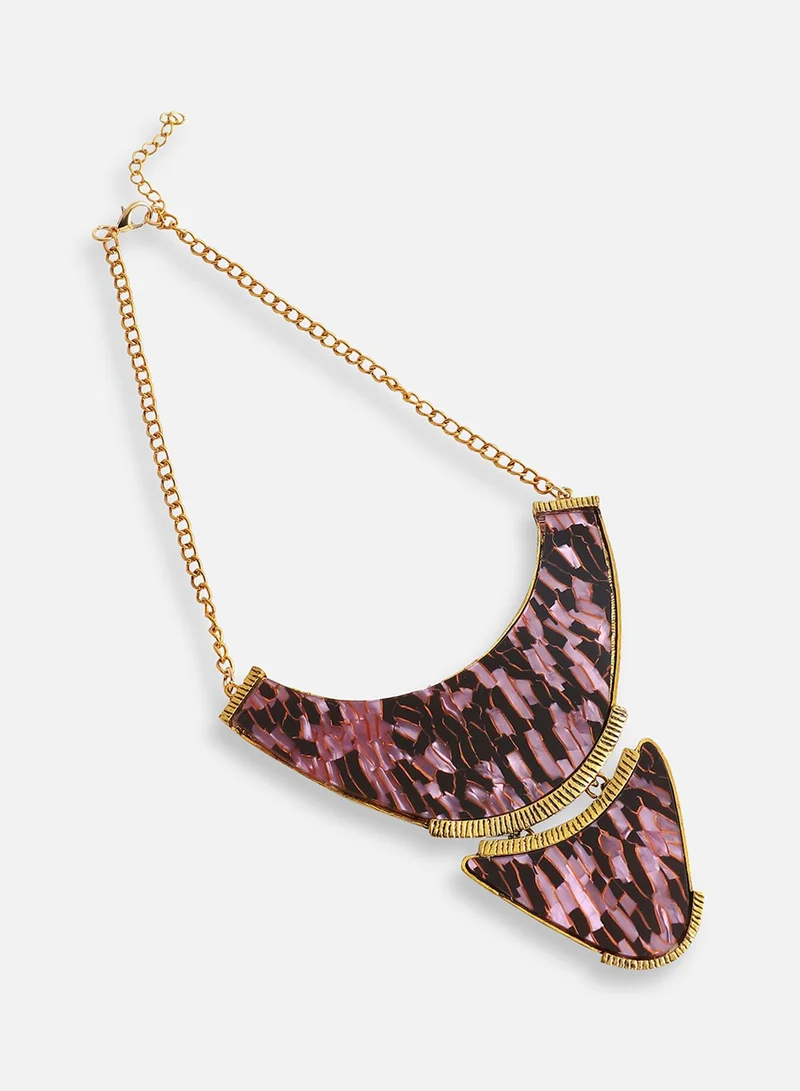 سوهي قلادة الحفلة من الحجر المصمم المطلية بالذهب