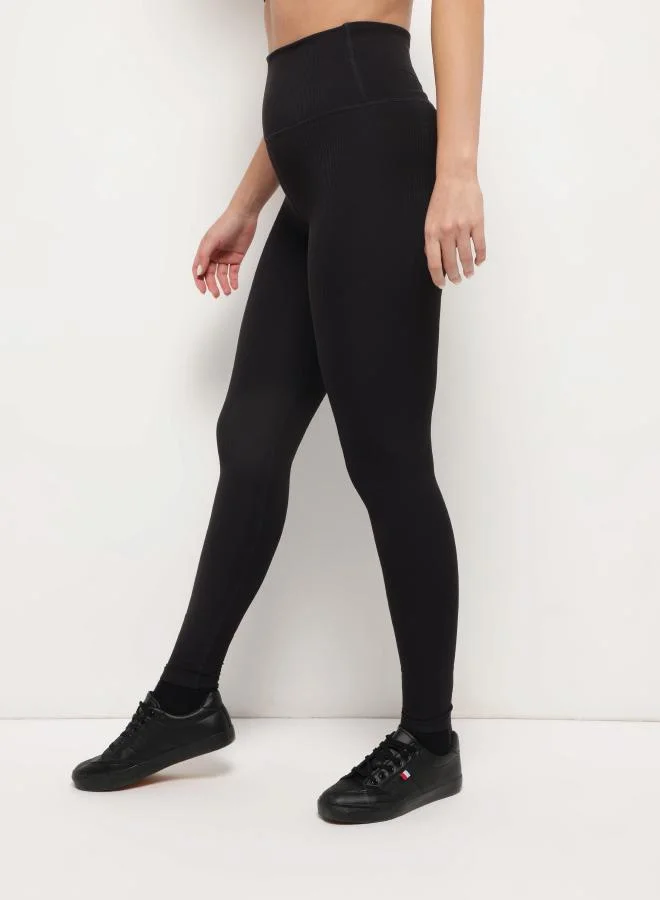 ZAECY Ribbed 7/8 Leggings – Night Empyrean Black