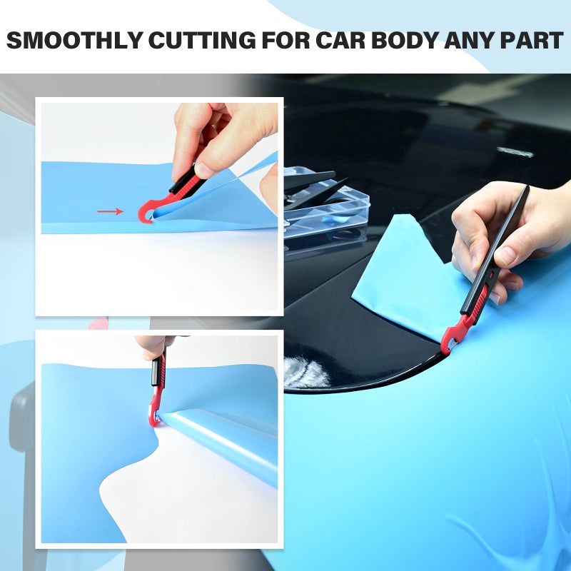 Gomake Vinyl Wrap Guard Cutter Knife Window Tinting Cutter Precision Automotive Safety Cutting Tool for Car Wrapping, Window Tinting,Decals,Signs, Wrap Film and Other Car Vinyl Cutting(W200) - Image 4