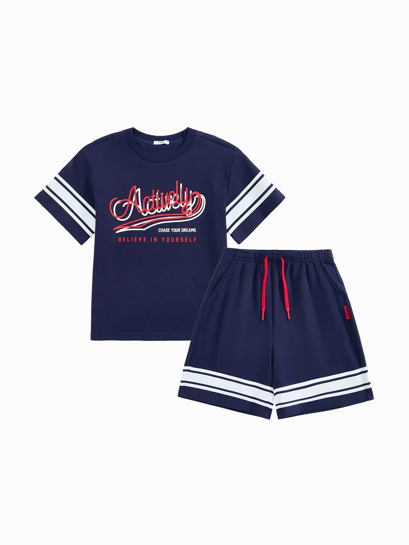 Balabala Kids Boy Knit Short Sleeve Suit