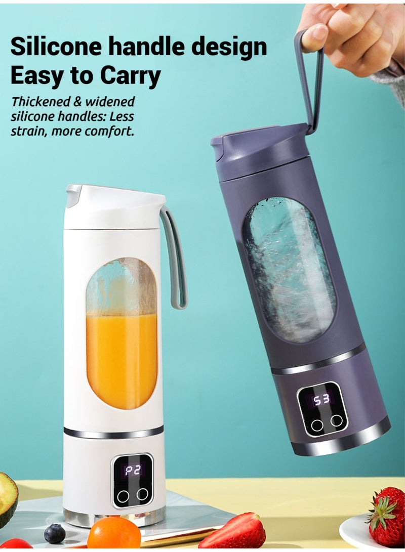 Ghurrah Portable personal fruit blender, juicer, and juice cup with a 450ml capacity, high-capacity battery, 12 high-strength blades, and a BPA-free cup - perfect for making fresh juices and smoothies. - Image 4