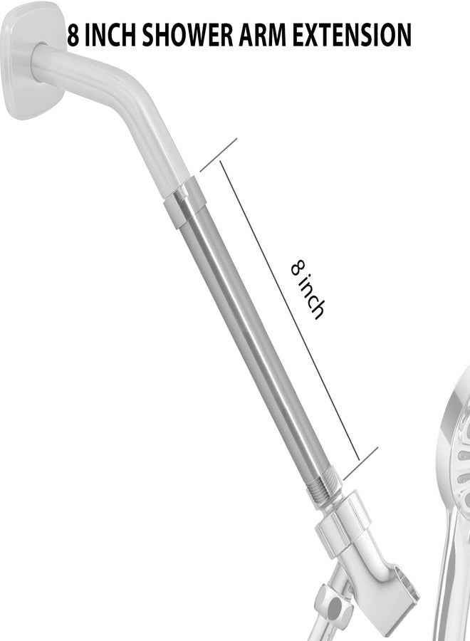 HOMYEP Shower Arm Extender 8 Inch Extension Arm for Rainfall and Handheld Shower Head, Stainless Steel Straight Shower Arm Extension, Female to Male NPT 1/2 Inch, Brushed Nickel - Image 2