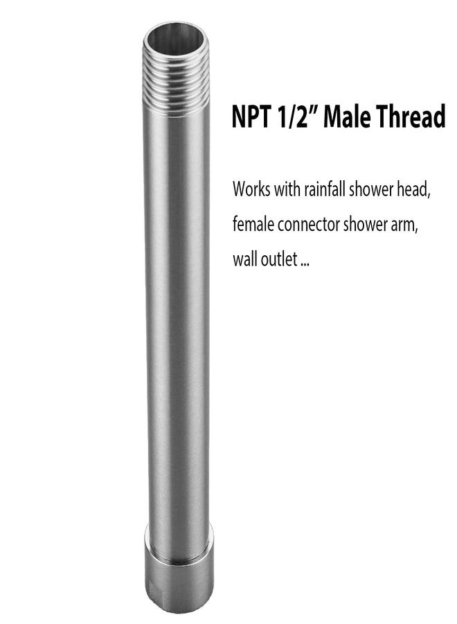 HOMYEP Shower Arm Extender 8 Inch Extension Arm for Rainfall and Handheld Shower Head, Stainless Steel Straight Shower Arm Extension, Female to Male NPT 1/2 Inch, Brushed Nickel - Image 4