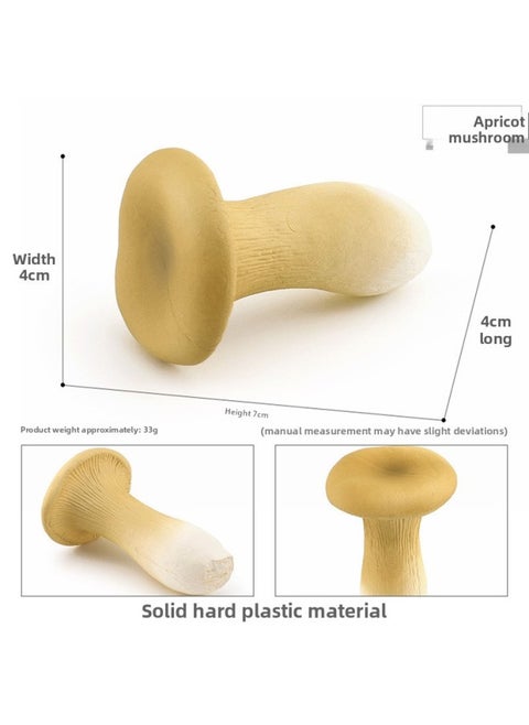 Simulation Fungus Mushroom Model Lentinus Edodes Long Skirt Bamboo Mushroom Poisonous Rope Umbrella Real Agaricus Mushroom Matsutake Amanita Mushroom Ornaments-Color:T15520 Apricot Mushroom 33g