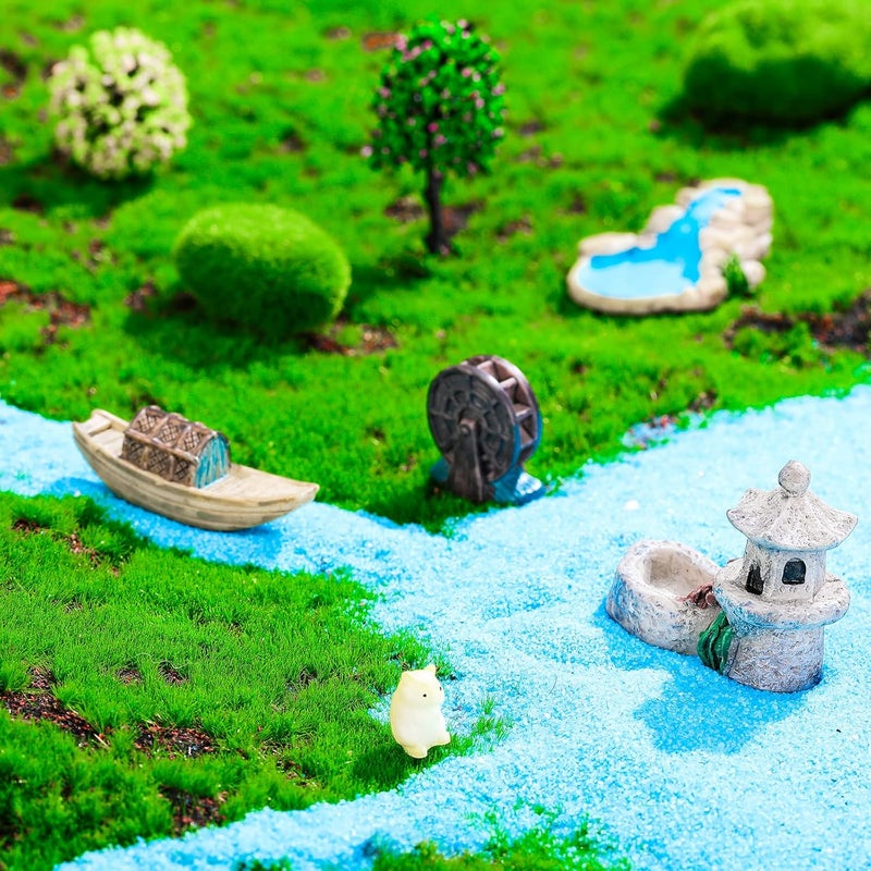 Jetec 12 Pcs Garden Accessories Miniature Bridge Mini Lighthouse Water Well Bridge Figurines Pond Lawn Ornament Figurines for DIY Craft Garden Decor(Retro Style) - Image 5