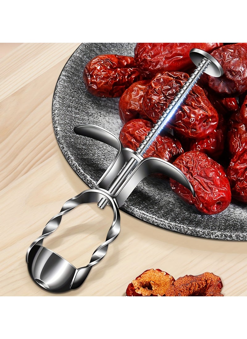 Generic Stainless Steel Date Pitter Corer Tool Set  Multifunctional Kitchen Gadget for Jujube, Cherry, Olive Pitting Durable Fruit  Vegetable Seed Remover, Handy Pit Extractor Device, Professional Grade Kit  - Image 4