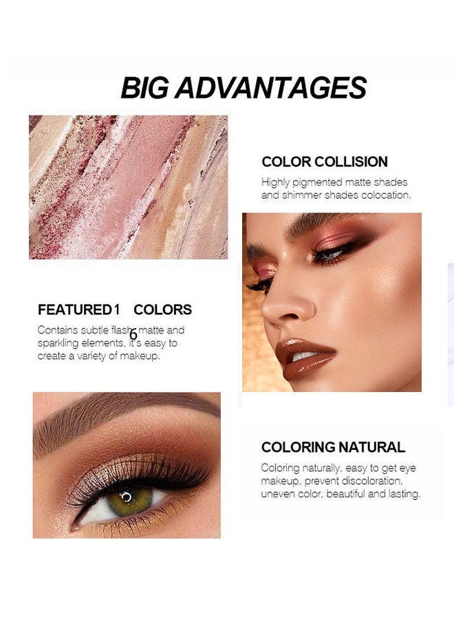 OUHOE 16 Color Eyeshadow Palette- Makeup Eye Shadow Palettes Pink Eye Shadow Wine Red Eye Shadow Waterproof Long Lasting Natural Mixing Pigment Makeup - Image 4