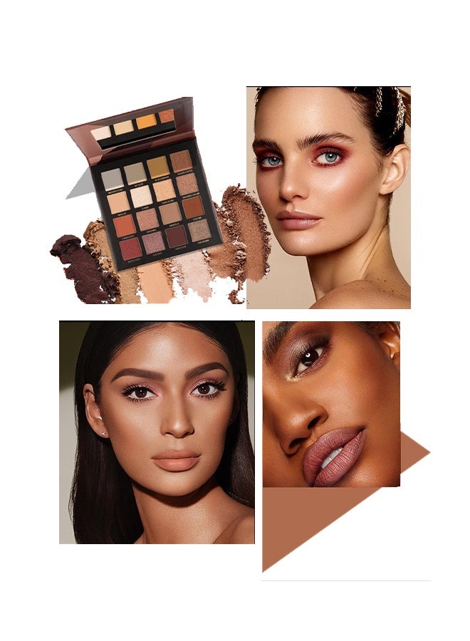 OUHOE 16 Color Eyeshadow Palette- Makeup Eye Shadow Palettes Pink Eye Shadow Wine Red Eye Shadow Waterproof Long Lasting Natural Mixing Pigment Makeup - Image 5