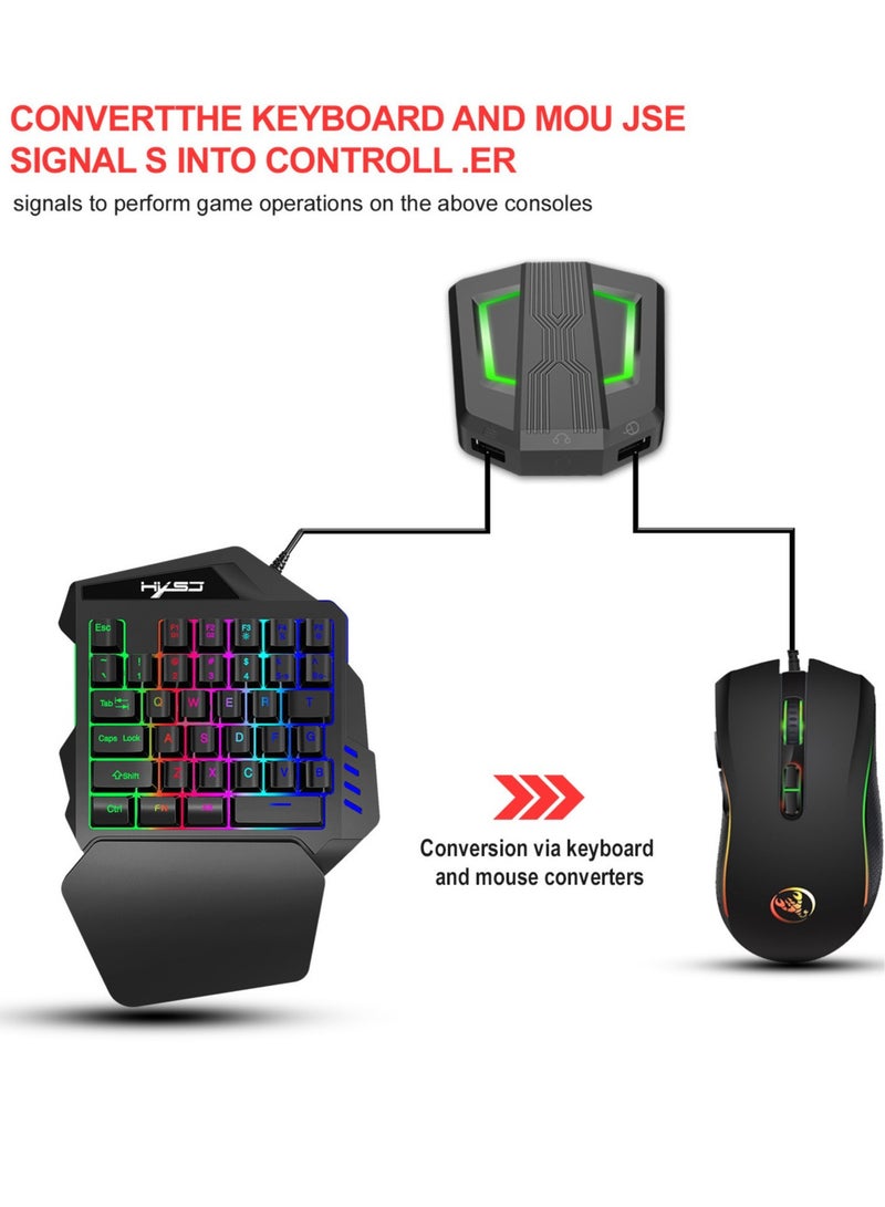 P6 Keyboard and Mouse Adapter Portable Mice Converter Replacement for N-Switch PS4 PS3 XBox One 360 with Four-color Breathing Light  - Image 2