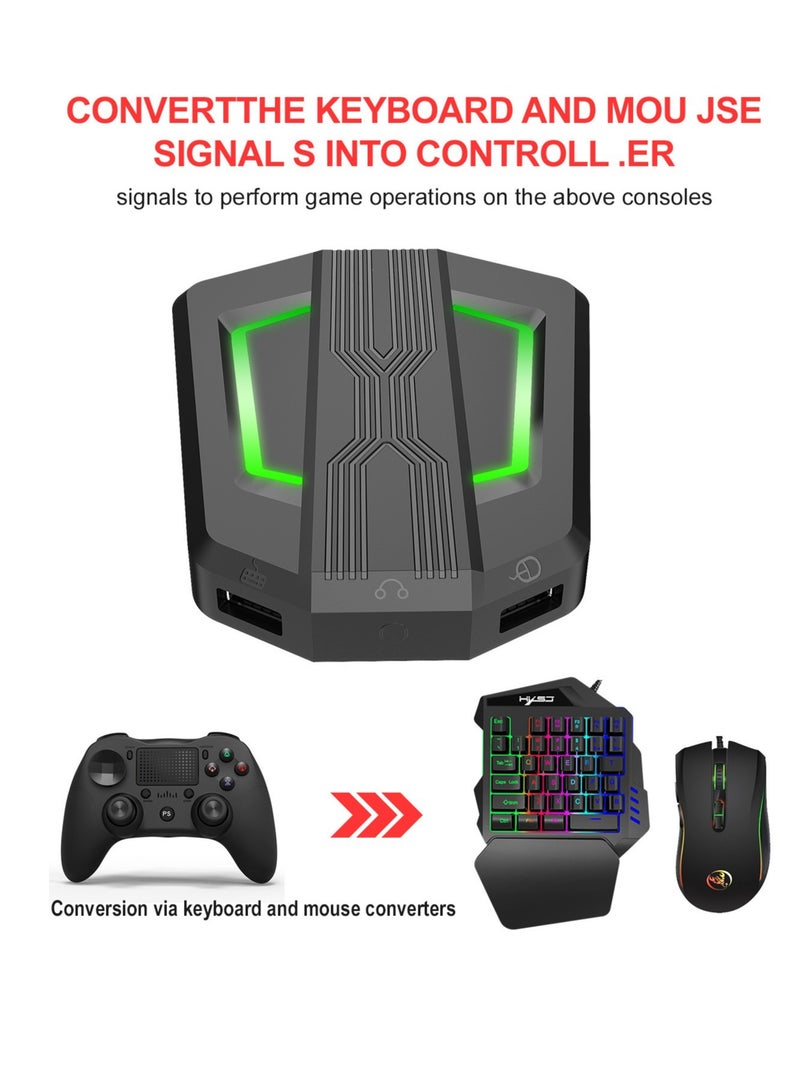 P6 Keyboard and Mouse Adapter Portable Mice Converter Replacement for N-Switch PS4 PS3 XBox One 360 with Four-color Breathing Light  - Image 4