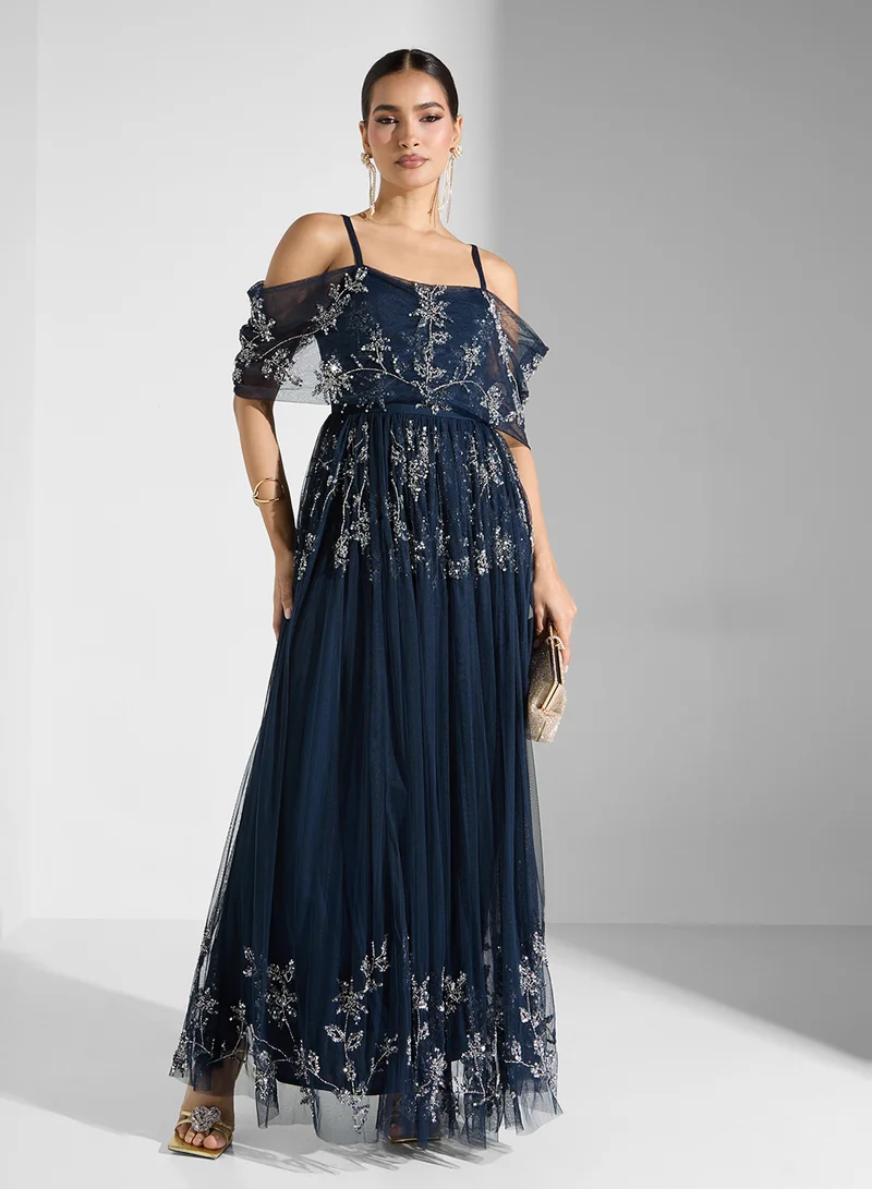 Maya Embroidered Tulle Dress
