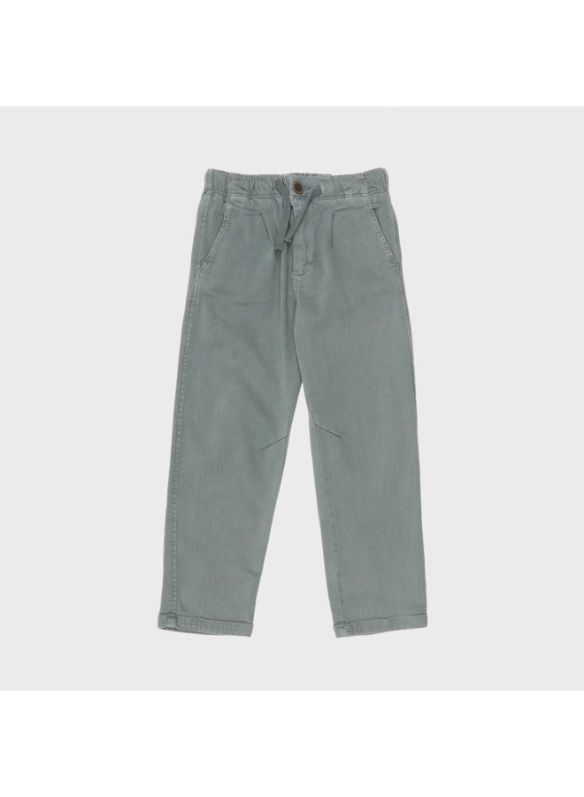Zara trendy Relaxed Minimalist Solid Color Drawstring Straight-leg Pants For Kids - Image 2