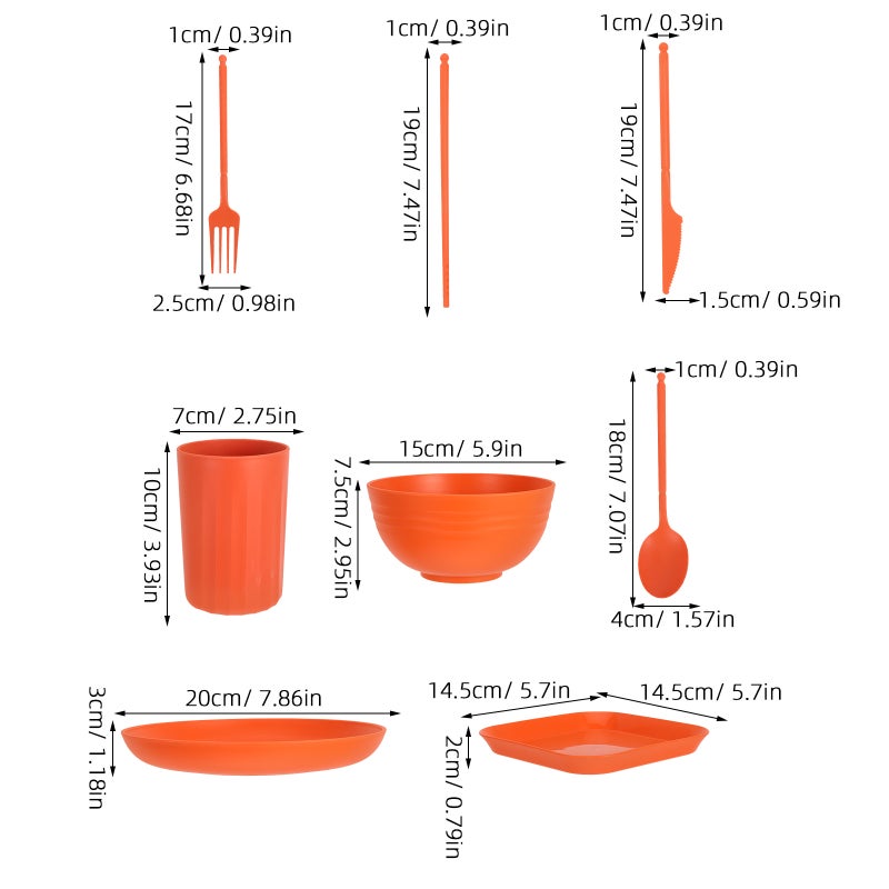 1 Set of Dinnerware Set Party Dinnerware Kit Bowl Dish Cup Spoon Chopstick - Image 3