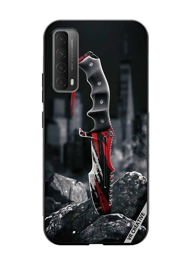 VR CREATIVE Protective Case Cover For Huawei Y7a Huntsman Knife Design Multicolour - Image 1
