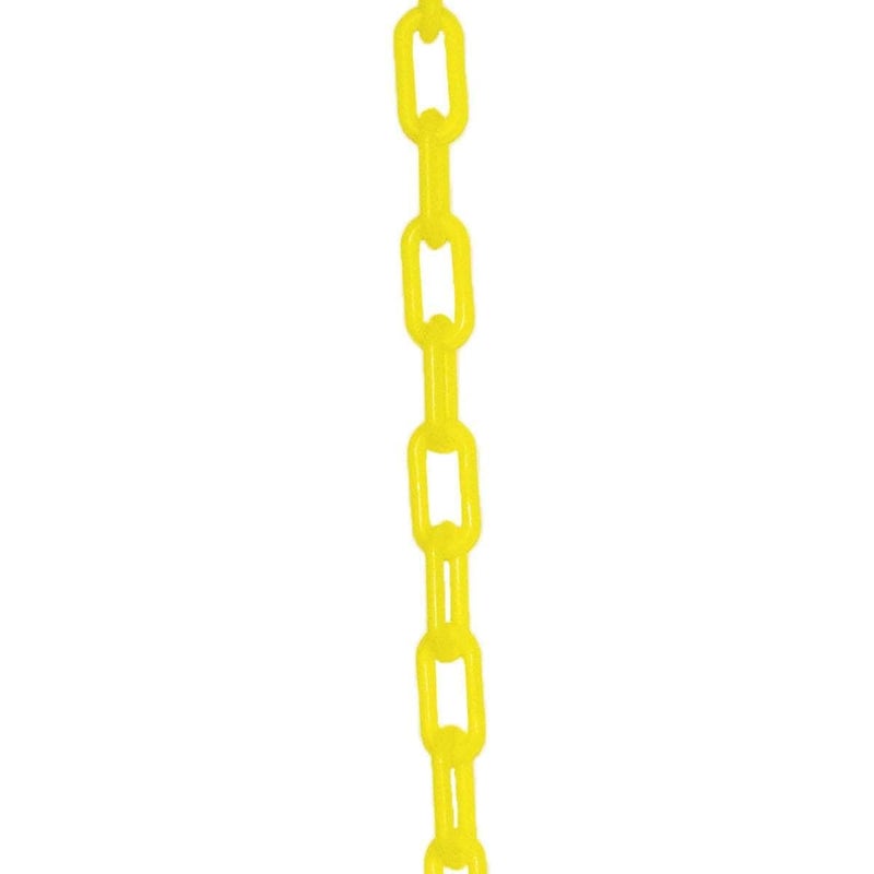 Mr. Chain Plastic Barrier Chain, Yellow, 1.5-Inch Link Diameter, 100-Foot Length (30002-100)