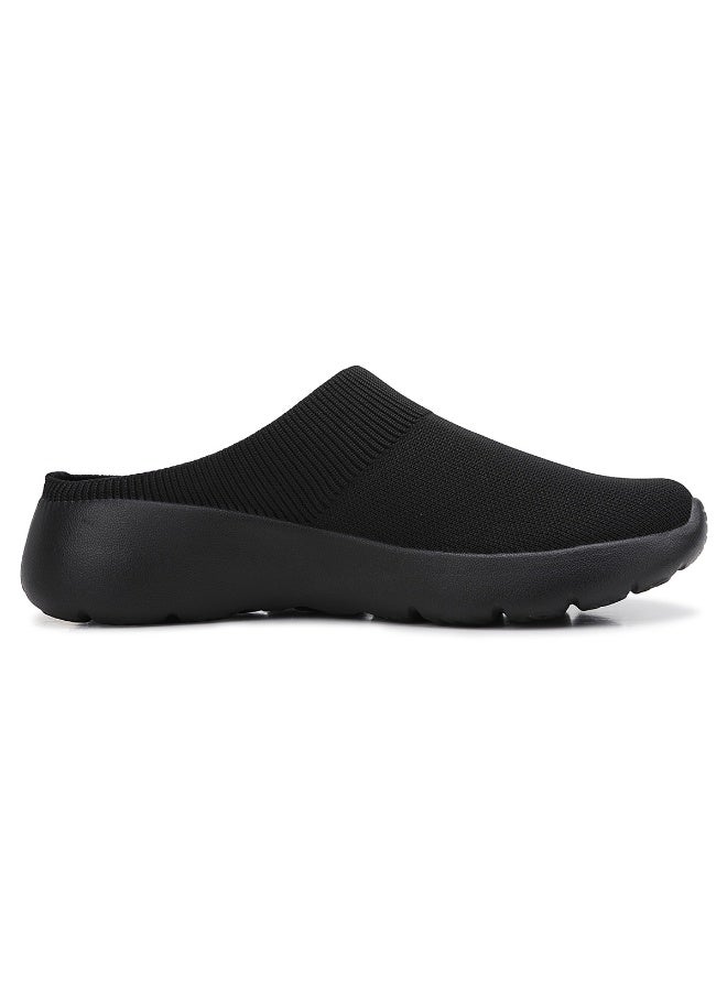 Sky View Mules for Women Slip on Shoes Knit Flats Lightweight Breathable Comfortable Walking Shoes - Image 2