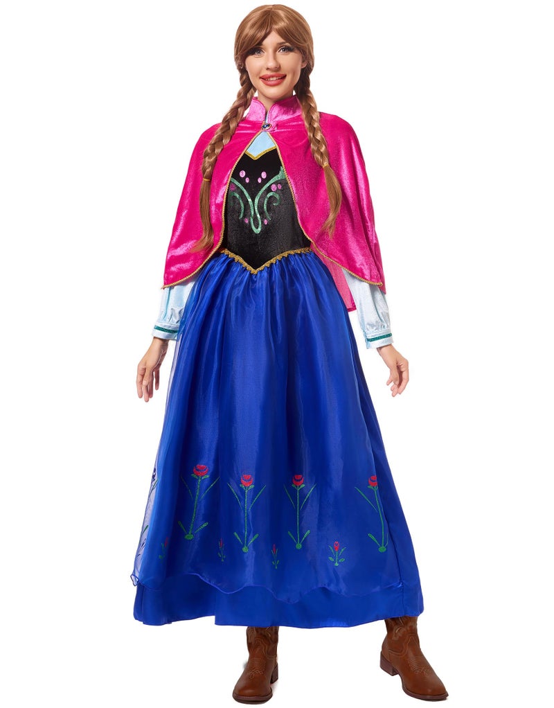 Funna Princess Costume for Women Dress Adult Halloween Cosplay with Capes, Medium - Image 2