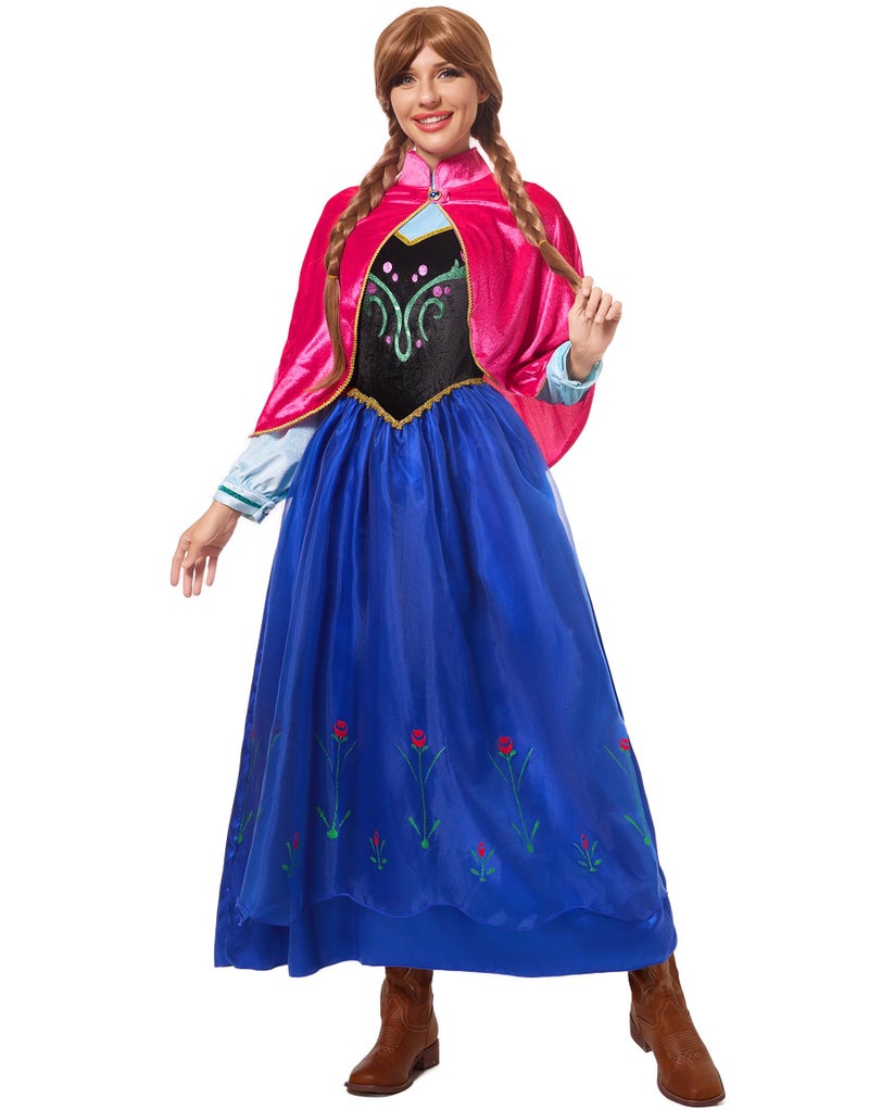 Funna Princess Costume for Women Dress Adult Halloween Cosplay with Capes, Medium - Image 1