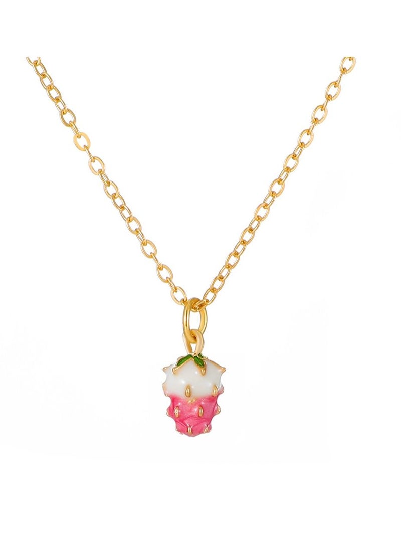 Satinior Strawberry Element Titanium Steel Necklace - Image 1