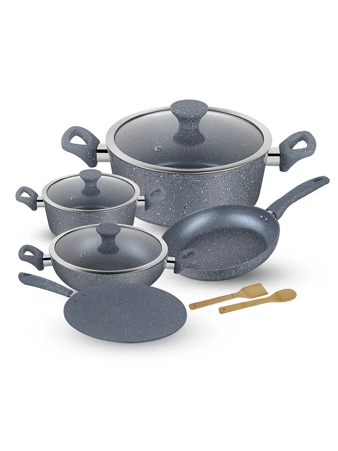 رويال فورد طقم أواني طهي من الألومنيوم المطروق مكون من  قطع، أخضر