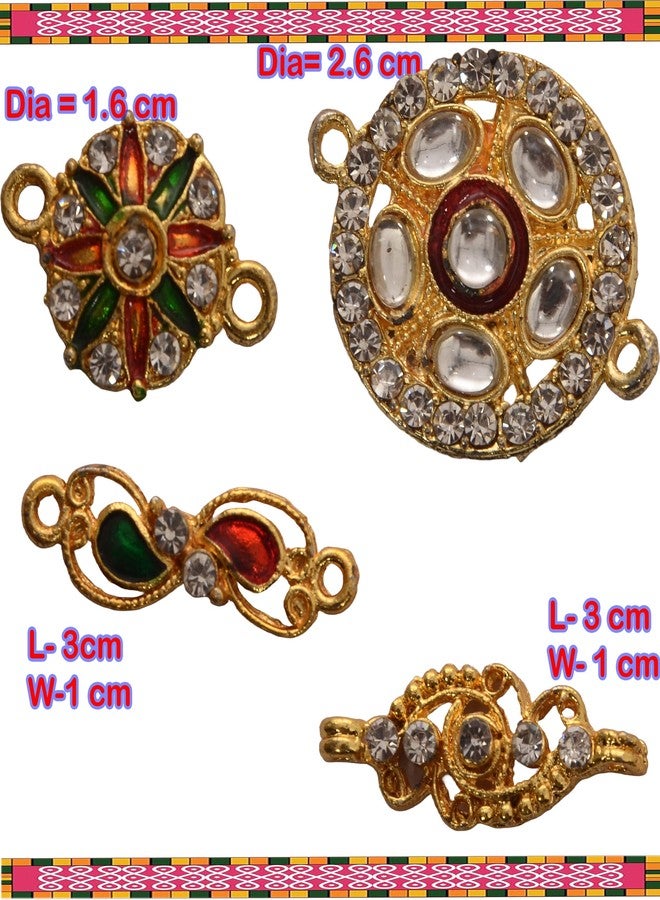 ANAGHA DIY Rakhi Making Kit – 4 Meenakari AD Pendants, 8 Beads, Threads | Craft Kit for Handmade Rakhi at Home - Image 3