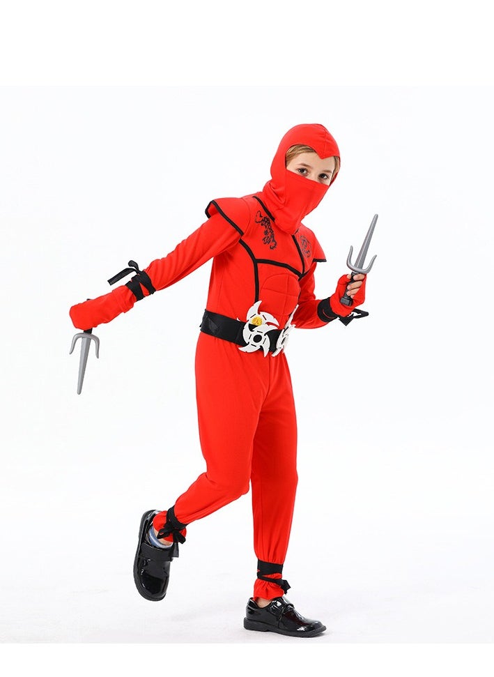 xppier Ninja Costume Boy Halloween Kids Costume With Ninja Foam Accessories Toys Best Children Gift, Size M, 8-10 Years  - Image 1