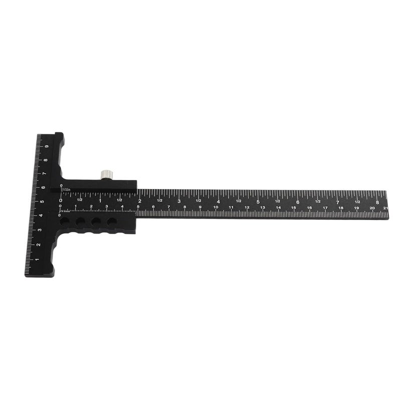 T Shape Aluminum Alloy Woodworking Scriber Ruler 9 Inch Black Precise Marking Tool - Image 3