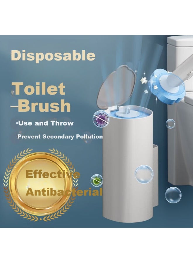 Coodora Disposable Toilet Brush With 18 Replaceable Heads And Built-in Cleaning Solution, No Dead Angles Cleaning Tool For Bathroom - Image 1