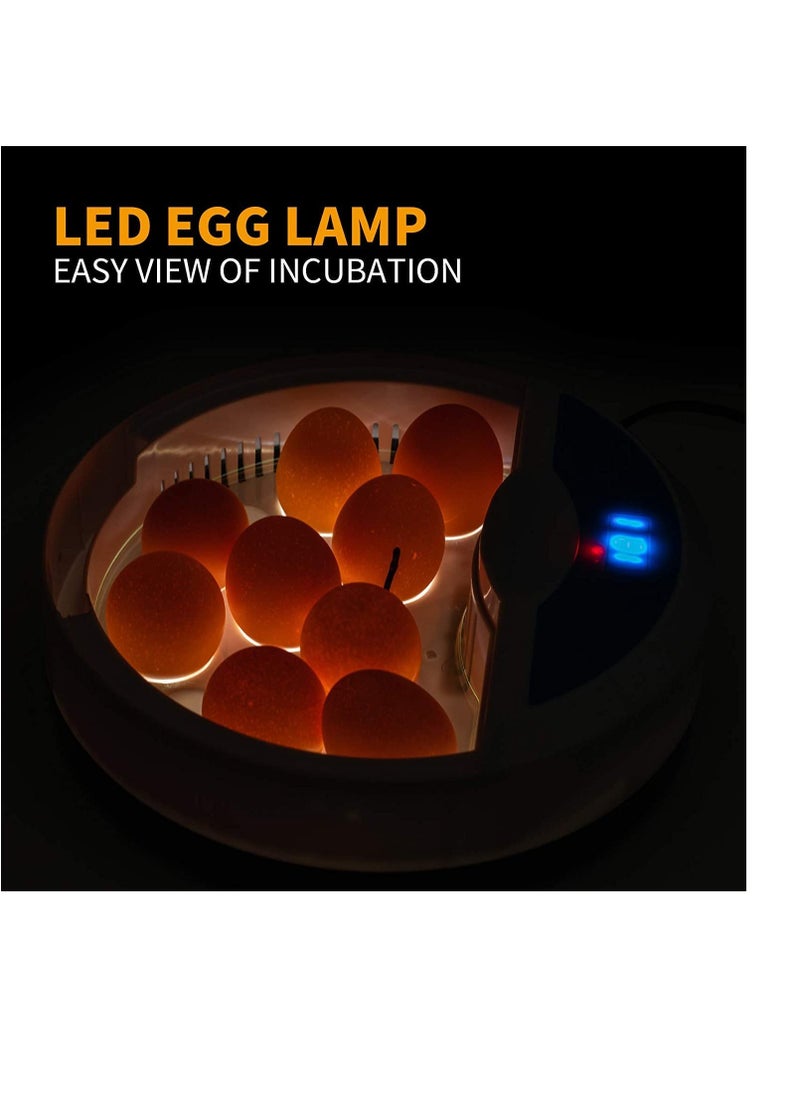 Excefore - Egg Incubator, with 9 LED Light Egg Candle Tester and Temperature Control Device, One-Key Incubation Mini Home Hatching Equipment, 9 Egg Incubator Breeder for Chicken, Duck, Goose, Bird - Image 1
