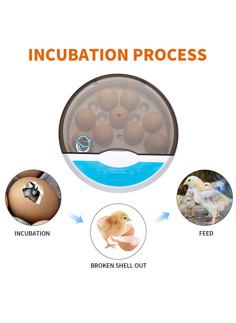 Excefore - Egg Incubator, with 9 LED Light Egg Candle Tester and Temperature Control Device, One-Key Incubation Mini Home Hatching Equipment, 9 Egg Incubator Breeder for Chicken, Duck, Goose, Bird - Image 1