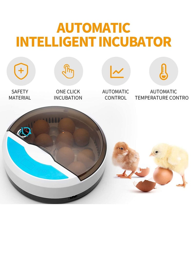 Excefore - Egg Incubator, with 9 LED Light Egg Candle Tester and Temperature Control Device, One-Key Incubation Mini Home Hatching Equipment, 9 Egg Incubator Breeder for Chicken, Duck, Goose, Bird - Image 1
