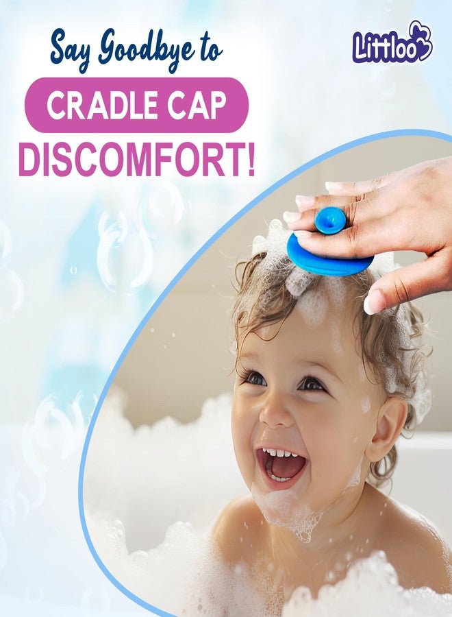 LITTLOO Gentle Scalp and Skin Soother Dirt_Removal Deep Cleaning Brush for Baby Cradle Cap - Soft Silicone Bristles for Safe and Effective Care - Pink (Pack of 2) - Image 4