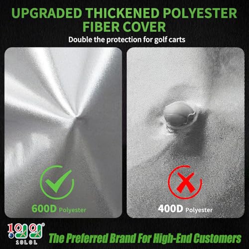 10L0L Heavy Duty Golf Cart Cover for 2/4/6 Passengers EZGO, Club Car and Yamaha, All Weather Outdoor Protection Weatherproof - Image 2
