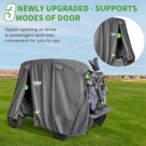 10L0L Heavy Duty Golf Cart Cover for 2/4/6 Passengers EZGO, Club Car and Yamaha, All Weather Outdoor Protection Weatherproof - Image 4