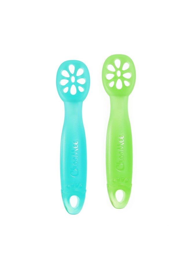 ChooMee Baby Suction Bowls & FlexiDip Learning Utensil Set, 4 CT Small, Aqua Green - Image 4