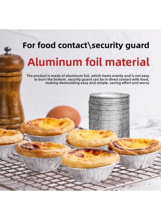 Egg Tart Skin Egg Tart Pots Cake Mold Hole Oven Baking Household Tin Paper Cup Disposable Air Fryer Special Bowl-Specifications:300 Small Egg Tart Trays (comes With Silicone Oil Brush) - Image 2