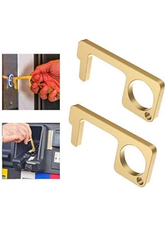 Contactless Door Opener, Safe Key Door Opener 2 Pcs- Portable Handheld Keychain Tool- No Touch Door Opener, Opener Button Pusher Tools for Home Outdoor  - Image 1