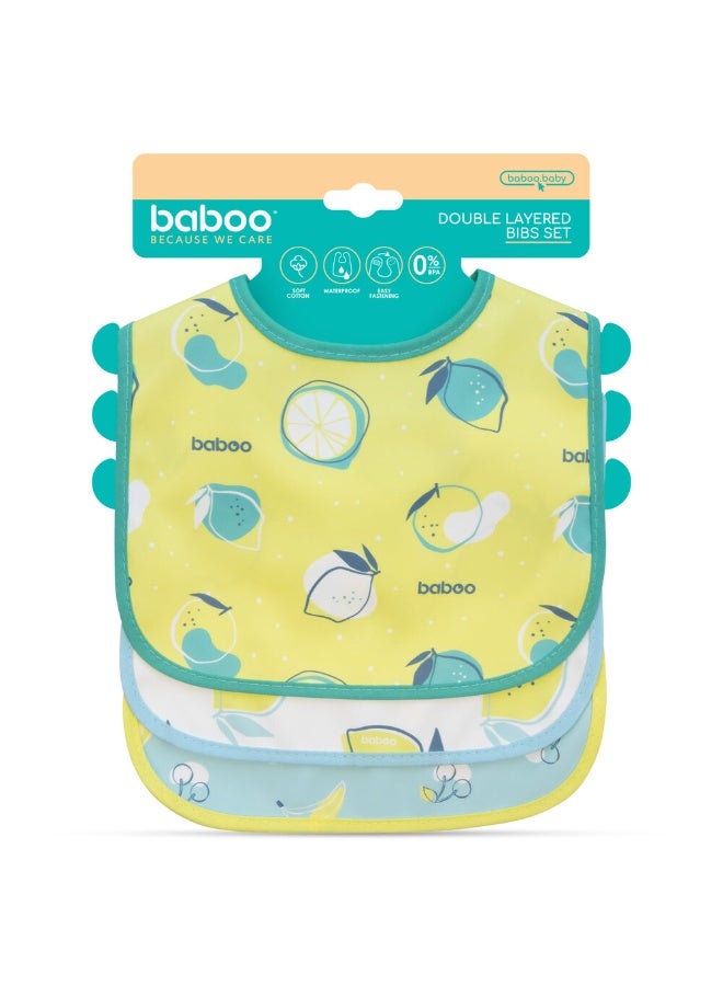 Baboo 3-Pack Waterproof Baby Bibs for Eating - Lightweight Toddler Feeding Bibs with Large Food Catcher, Mess Proof, Food-Grade Baby Eating Essentials, Easy to Put On & Clean (Lagoon Fiesta) - Image 1