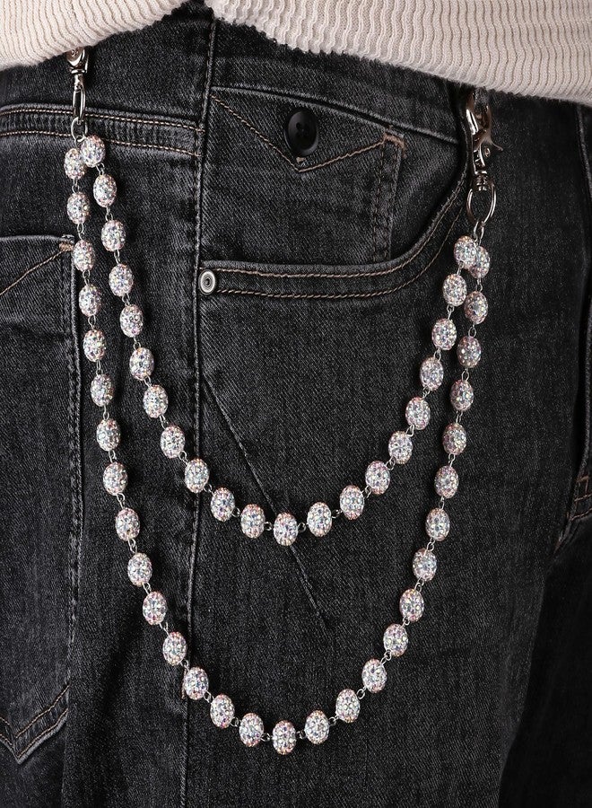 SORGERLY Baseball Beaded Wallet Pant Chains Keychain - Layered Bag Purse Charm Handbag Accessories for Women Men (Colorful) - Image 3