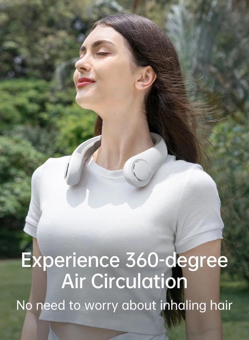 JISULIFE Portable Neck Fan Upgraded JisuLife Neck Fan Life4 360-Degree Air Circulation High Speed Brushless Motor Accelerates Airflow 2 Airflow Channels 4700 RPM 5000 mAh Battery 5 Gear Settings 16 Hrs Lasting Full Charge In 2 Hrs Neckbrace Personal Hands Free Fan Grey - Image 5