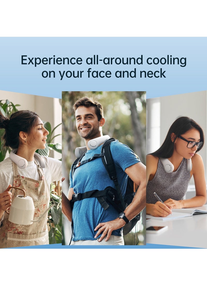 JISULIFE Portable Neck Fan Upgraded JisuLife Neck Fan Life4 360-Degree Air Circulation High Speed Brushless Motor Accelerates Airflow 2 Airflow Channels 4700 RPM 5000 mAh Battery 5 Gear Settings 16 Hrs Lasting Full Charge In 2 Hrs Neckbrace Personal Hands Free Fan Grey - Image 4