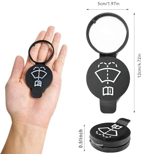 Aorplim Washer Fluid Cap/Windshield Washer Reservoir Cap Replacement for GMC Chevrolet Cadillac Buick Camaro Silverado Cruze - OEM# 12767700 13227300 1450270 - Windshield Wiper Fluid Cap 2PCS Set - Image 2