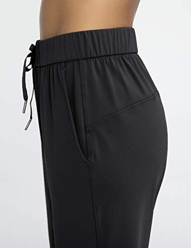 AJISAI 7/8 Joggers Travel Pants with Pockets Lounge Casual Stretch Workout Pants for Women Black 27" 2XL - Image 4