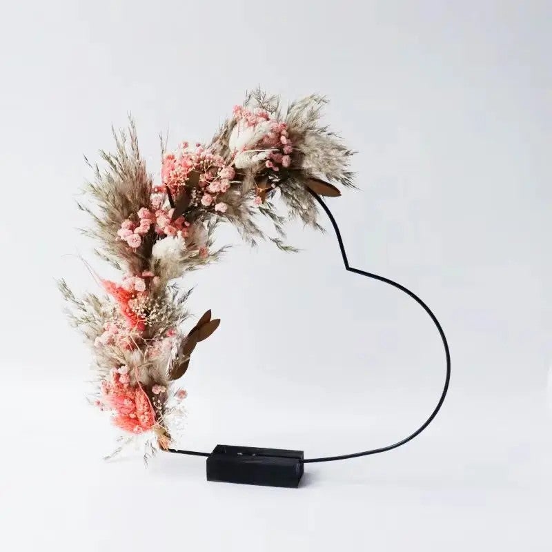 Bluejw Pampas Grass Wreath - Heart Shaped Dried Flowers, Natural Seasonal Decor for Table & Home - Image 2